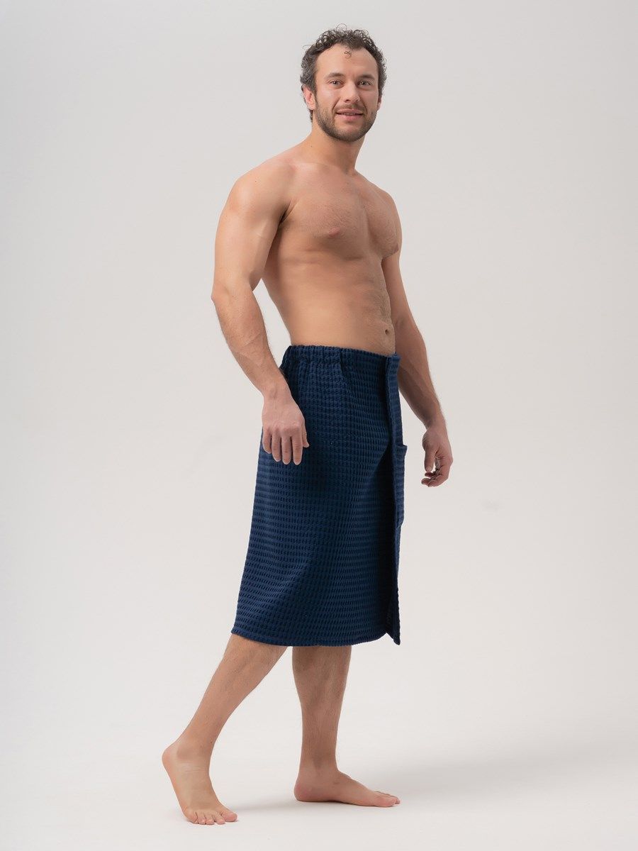 снимок Килт вафельный PandaHug Orlando синий от магазина BIO-TEXTILES ОПТ