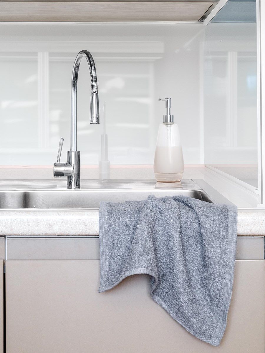 снимок Набор махровых салфеток 10 шт ( 30*30 ) с петелькой, темно-серый  от магазина BIO-TEXTILES ОПТ