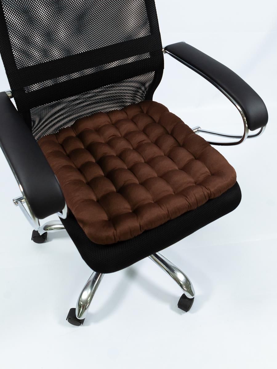 снимок Био-подушка на стул с лузгой гречихи коричневая 50*45 от магазина BIO-TEXTILES ОПТ