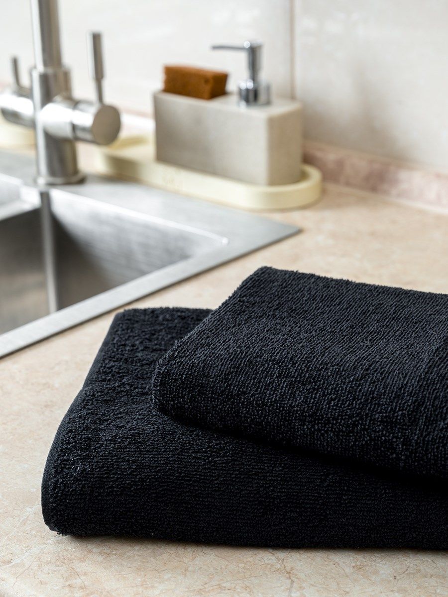 снимок Полотенце махровое черное Ринг от магазина BIO-TEXTILES ОПТ