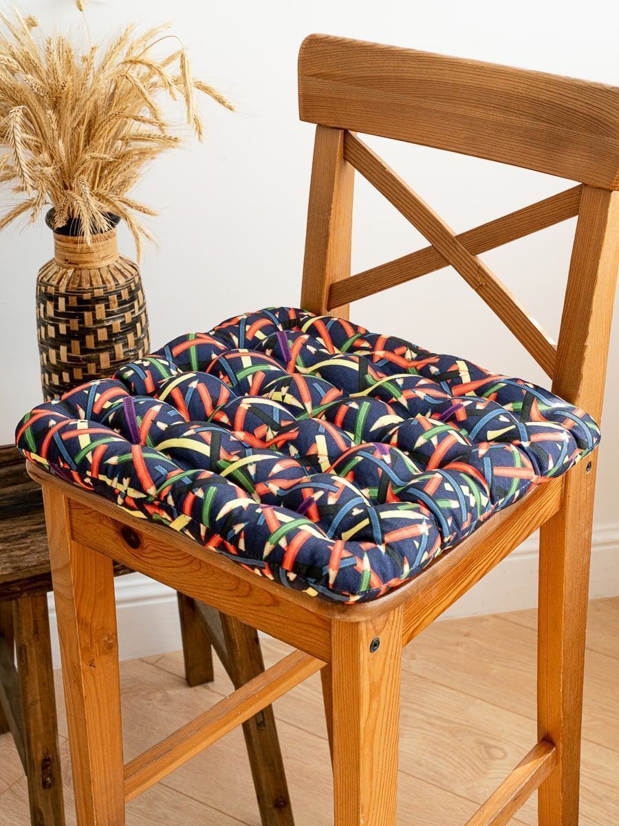 снимок Подушка на стул "Карандаши" с лузгой гречихи 40*40 от магазина BIO-TEXTILES ОПТ