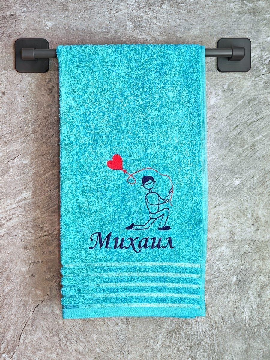 снимок Полотенце с вышивкой 50*90 "Михаил" синее от магазина BIO-TEXTILES ОПТ