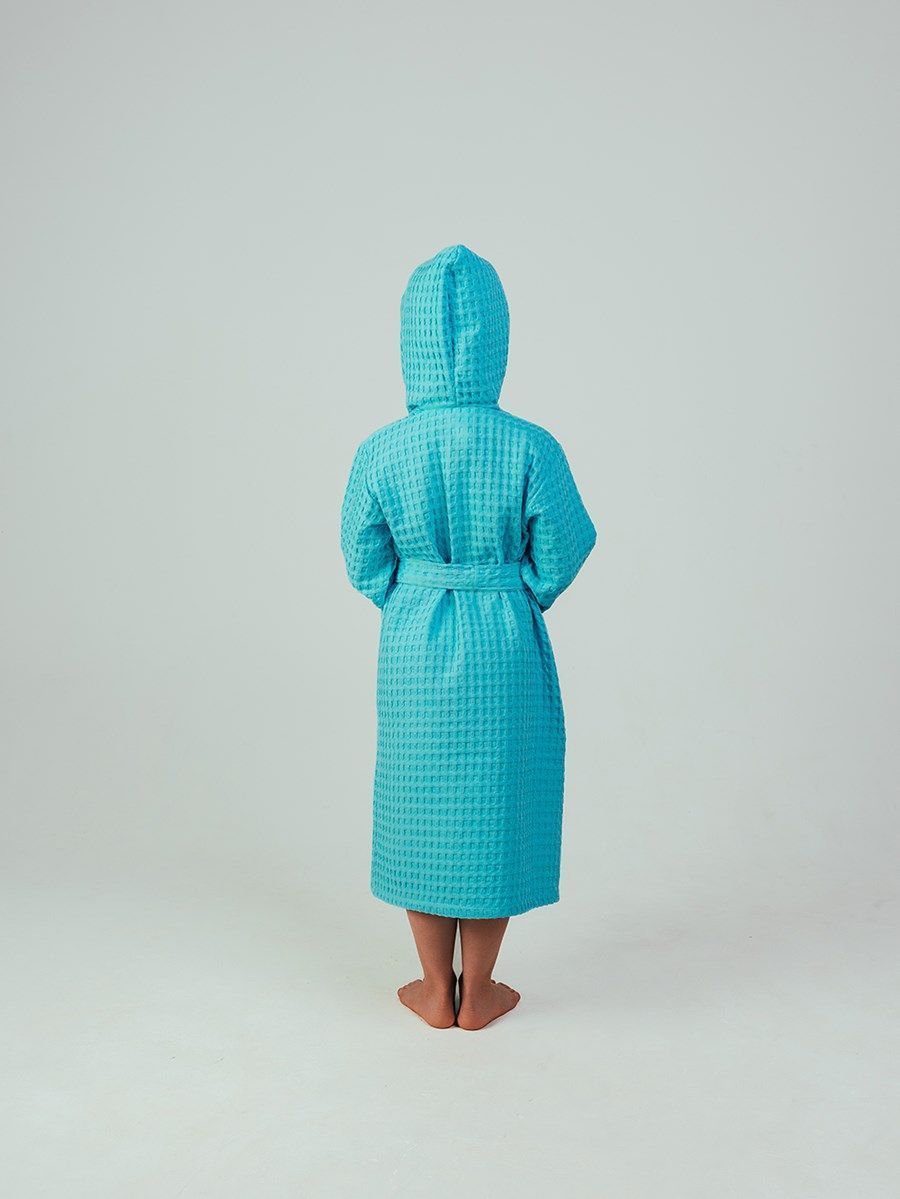 снимок Халат вафельный детский "Комфорт" голубой от магазина BIO-TEXTILES ОПТ