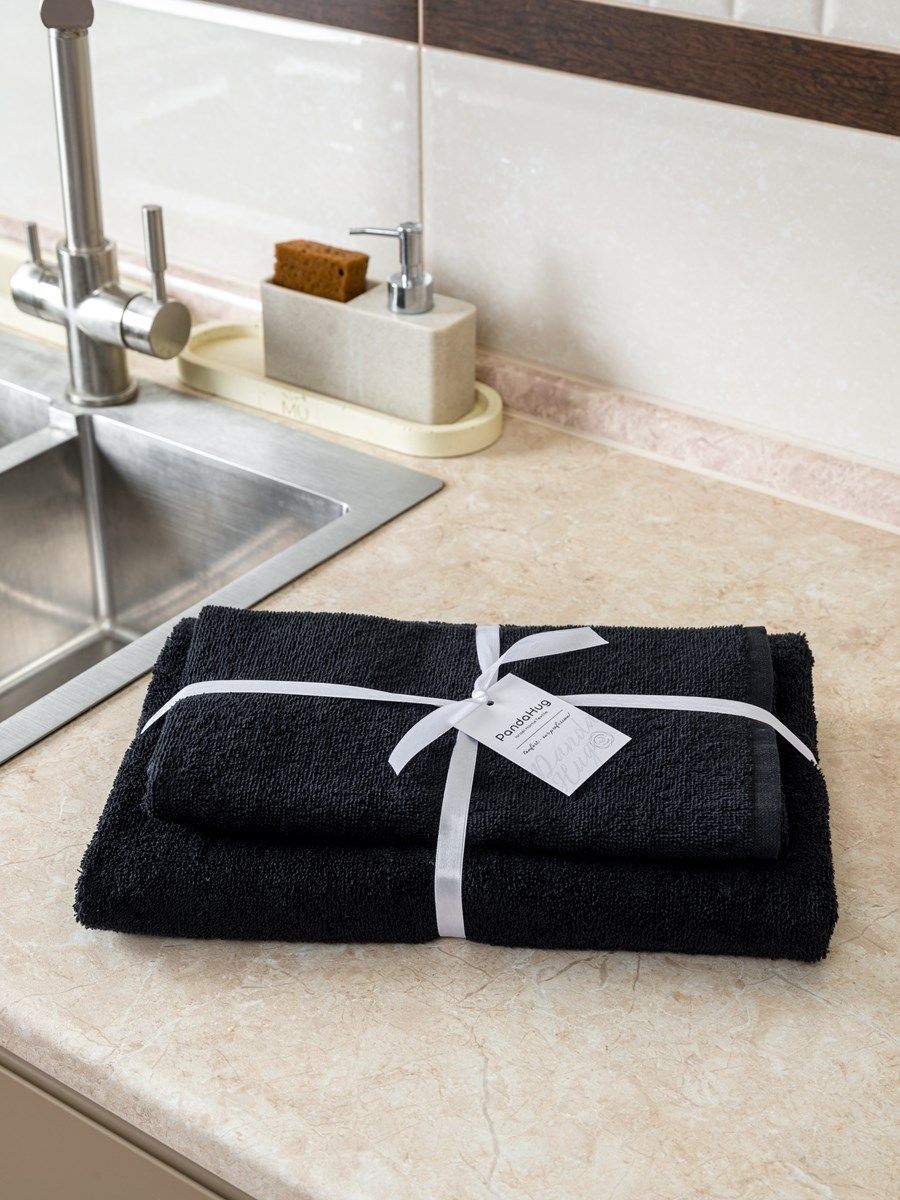 снимок Полотенце махровое черное Ринг от магазина BIO-TEXTILES ОПТ