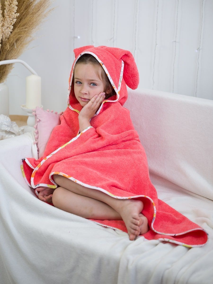 снимок Уголок детский "ЛАПУШКА" 95*95 см. коралловый, окантовка бязь от магазина BIO-TEXTILES ОПТ