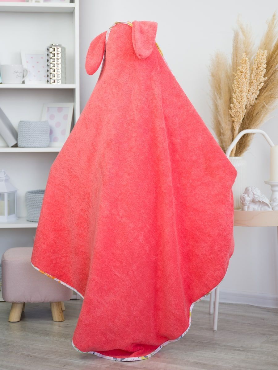 снимок Уголок детский "ЛАПУШКА" 95*95 см. коралловый, окантовка бязь от магазина BIO-TEXTILES ОПТ