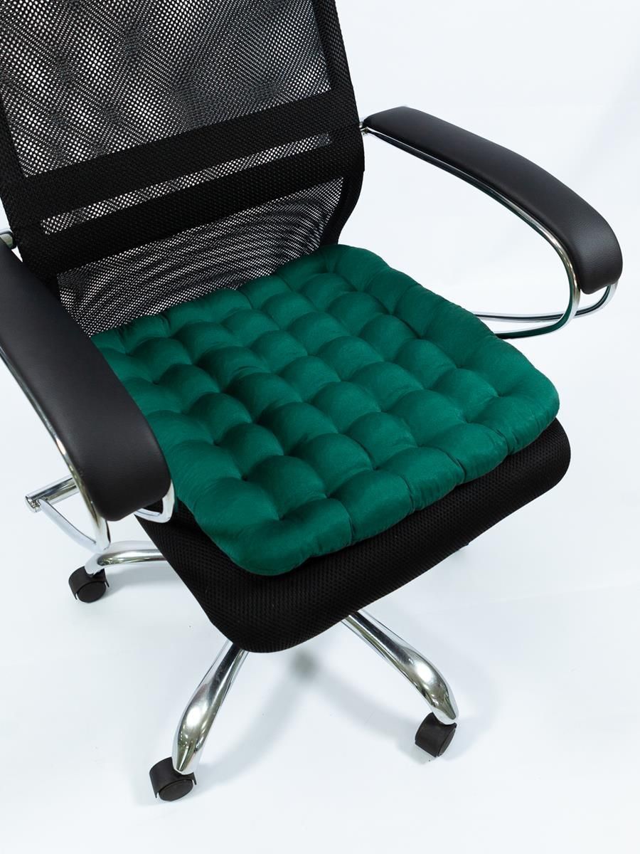 снимок Био-подушка на стул с лузгой гречихи зеленая 50*45 от магазина BIO-TEXTILES ОПТ