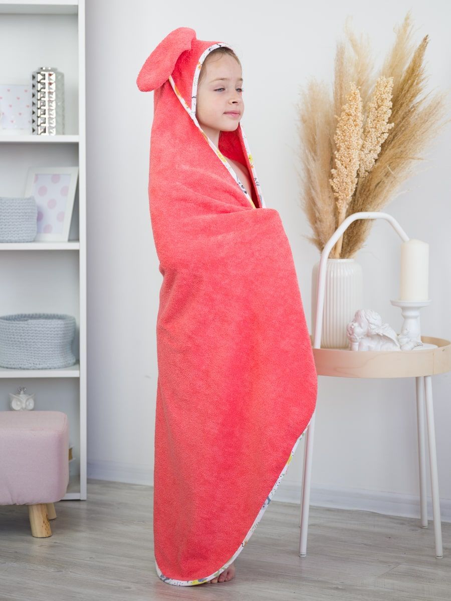 снимок Уголок детский "ЛАПУШКА" 95*95 см. коралловый, окантовка бязь от магазина BIO-TEXTILES ОПТ