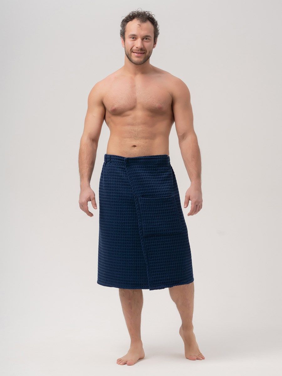 снимок Килт вафельный PandaHug Orlando синий от магазина BIO-TEXTILES ОПТ