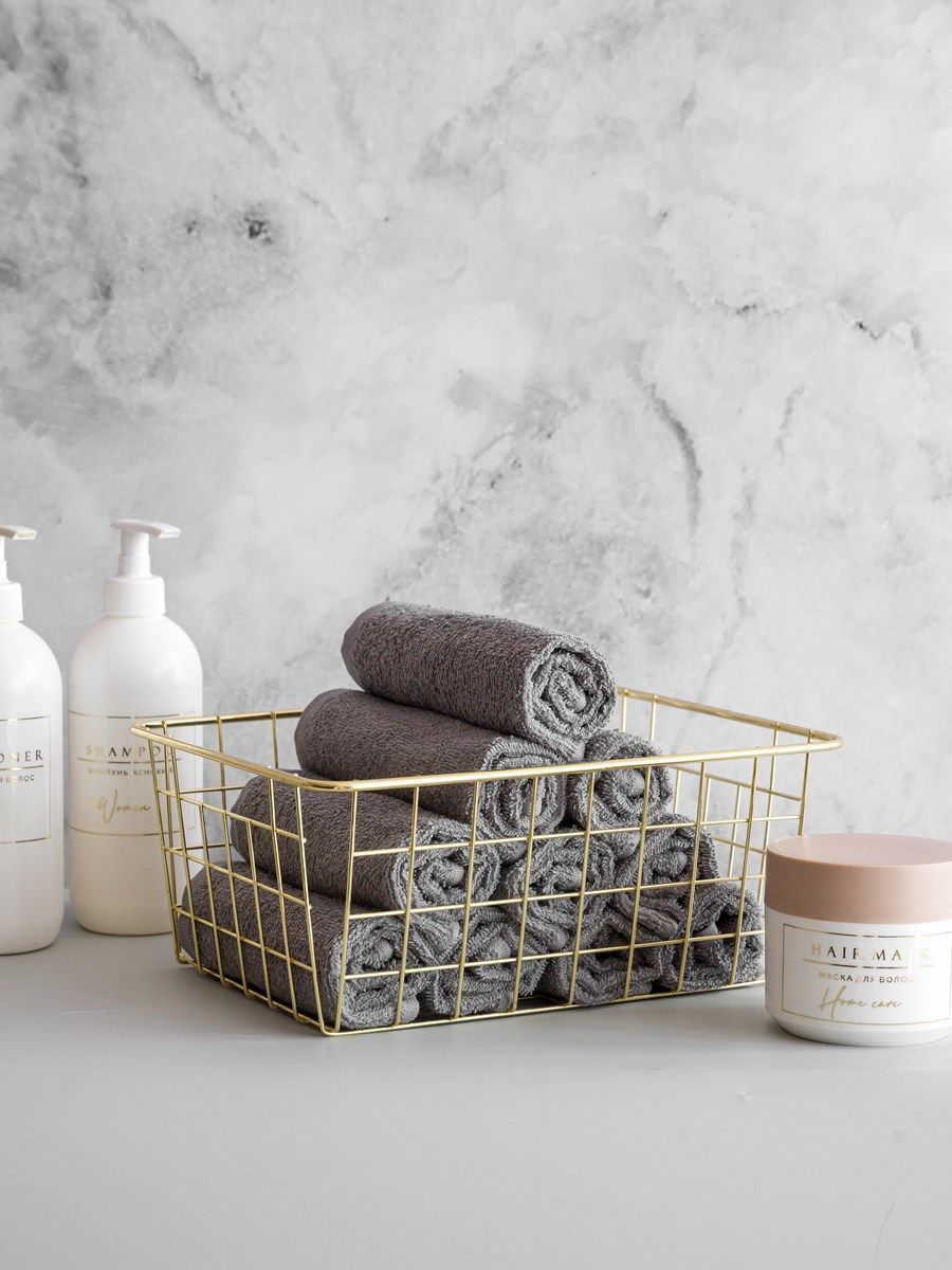 снимок Набор махровых салфеток 10 шт ( 30*30 ) с петелькой, темно-серый  от магазина BIO-TEXTILES ОПТ