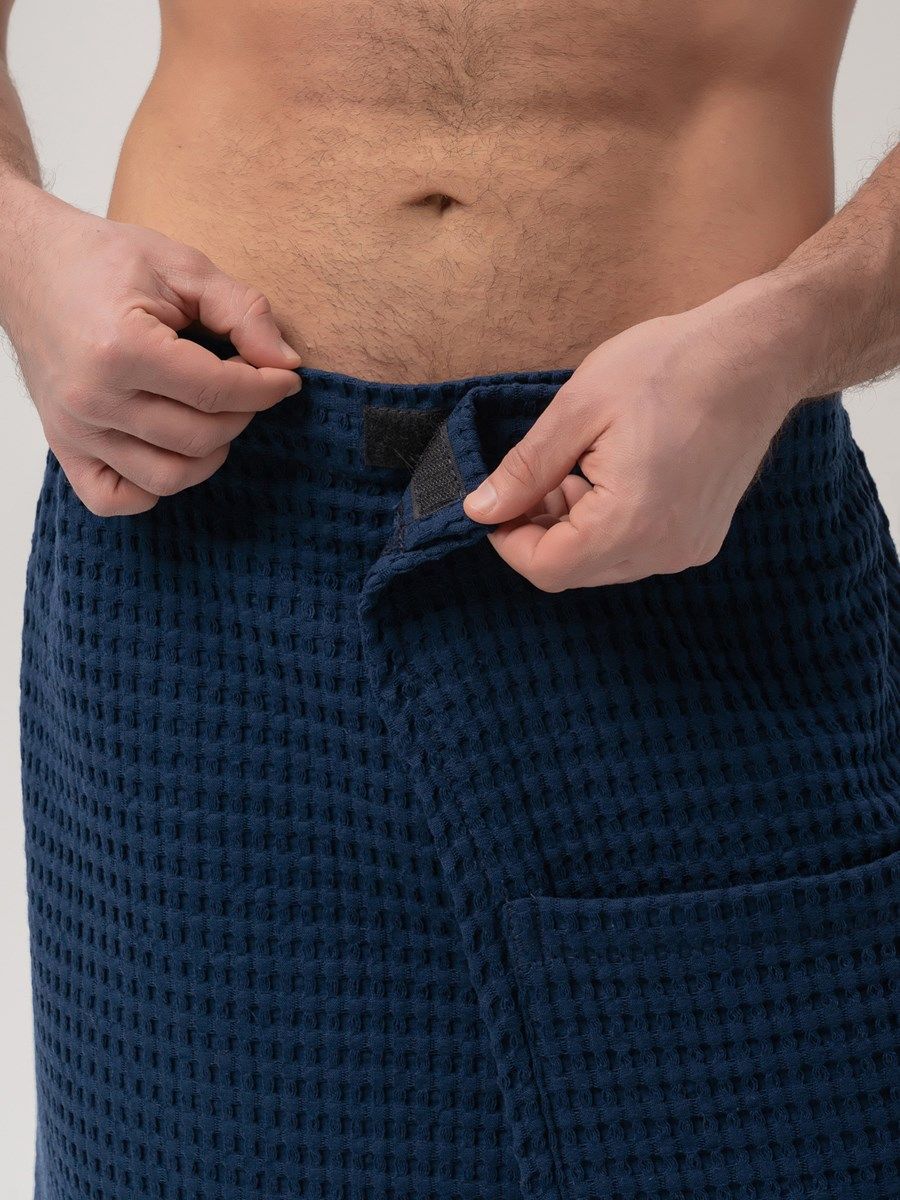 снимок Килт вафельный PandaHug Orlando синий от магазина BIO-TEXTILES ОПТ